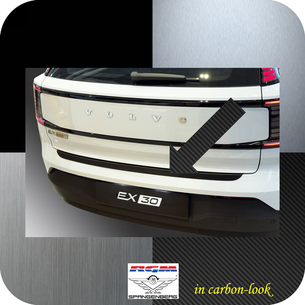 Ladekantenschutz Carbon-look für Volvo EX30 ab Baujahr 12.2023- 3591432b