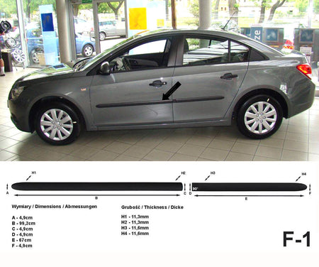Seitenschutzleisten schwarz für Chevrolet Cruze J300 vor facelift 05.09-08.12 F1 a