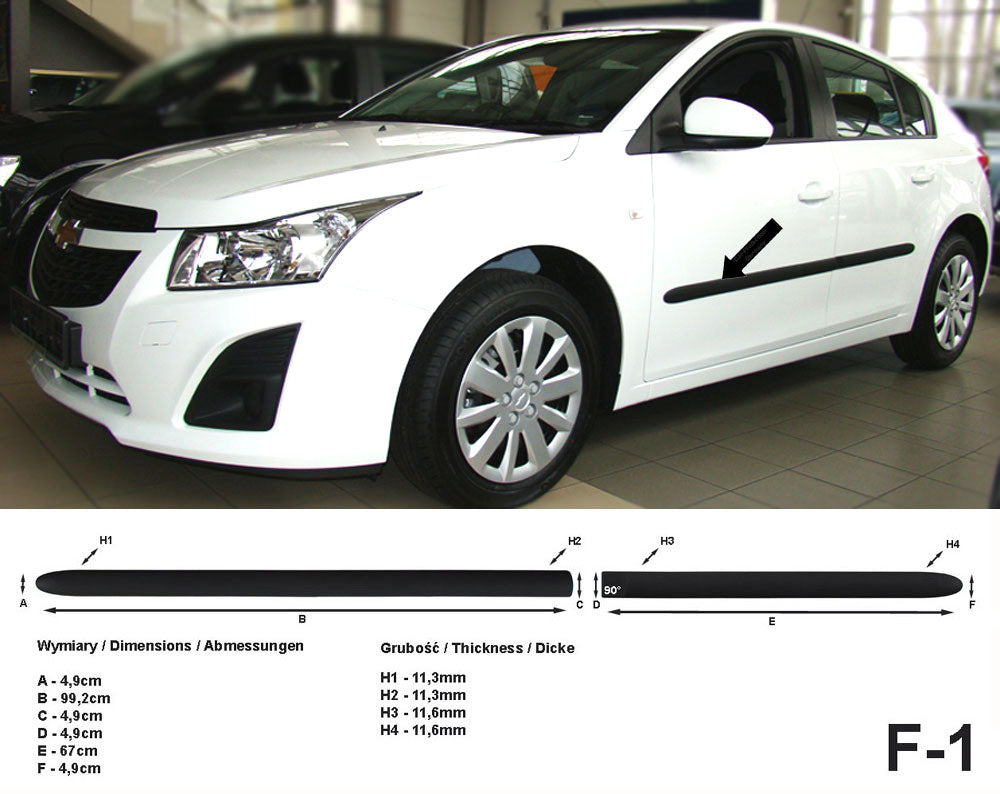 Seitenschutzleisten schwarz für Chevrolet Cruze J300 ab facelift 09.2012- F1 a