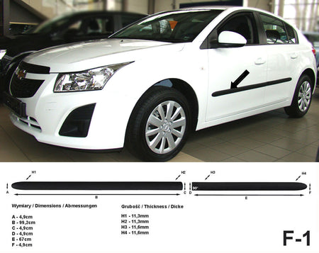 Seitenschutzleisten schwarz für Chevrolet Cruze J300 ab facelift 09.2012- F1 a