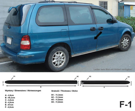 Seitenschutzleisten schwarz für Kia Carnival I & II Van Kombi Bj. 1999-2005 F1 a
