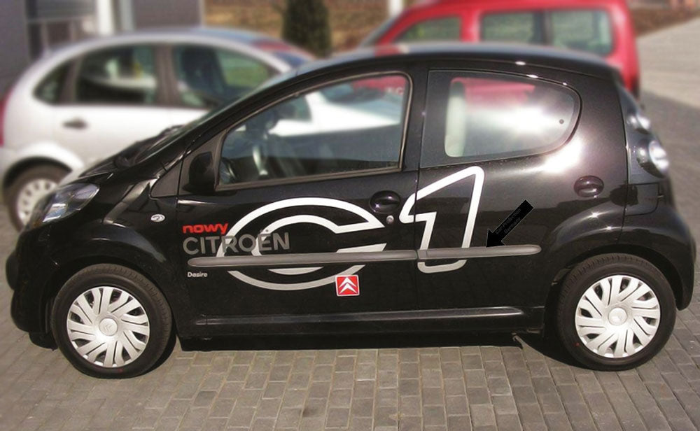 Seitenschutzleisten schwarz für Citroen C1 5-Türer vor facelift 06.05-12.11 F2 b