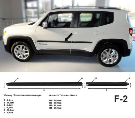 Seitenschutzleisten schwarz für Jeep Renegade SUV ab Baujahr 07.2014- F2 a