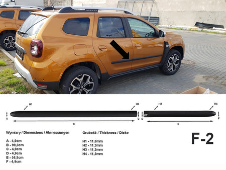 Seitenschutzleisten schwarz für Dacia Duster II SUV 2. Generation ab 10.2017- F2 a