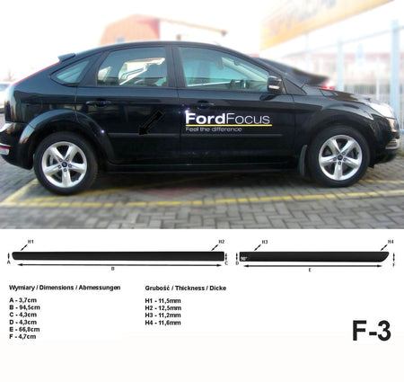 Seitenschutzleisten schwarz für Ford Focus II Schrägheck & Kombi 11.2004-2010 F3 a