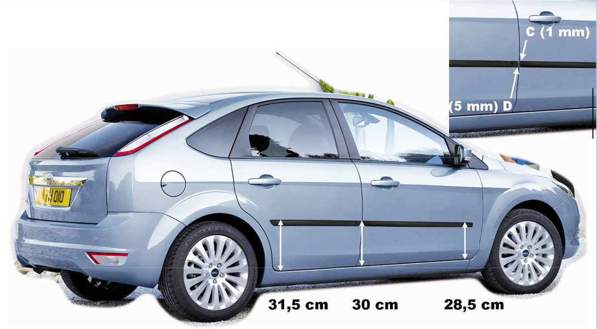 Seitenschutzleisten schwarz für Ford Focus II Schrägheck & Kombi 11.2004-2010 F3 d