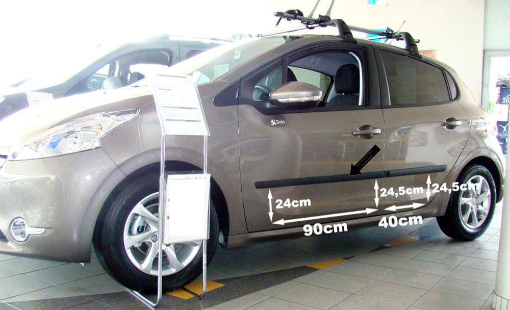 Seitenschutzleisten schwarz für Peugeot 208 Schrägheck 5-Türer ab 2012- F3 b