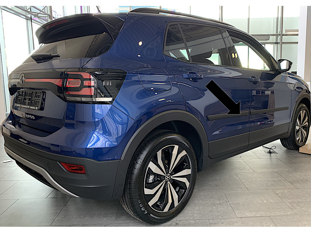 Seitenschutzleisten schwarz für VW T-Cross SUV Typ C1 ab Baujahr 04.2019- F3 b