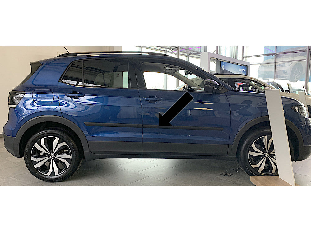Seitenschutzleisten schwarz für VW T-Cross SUV Typ C1 ab Baujahr 04.2019- F3 e