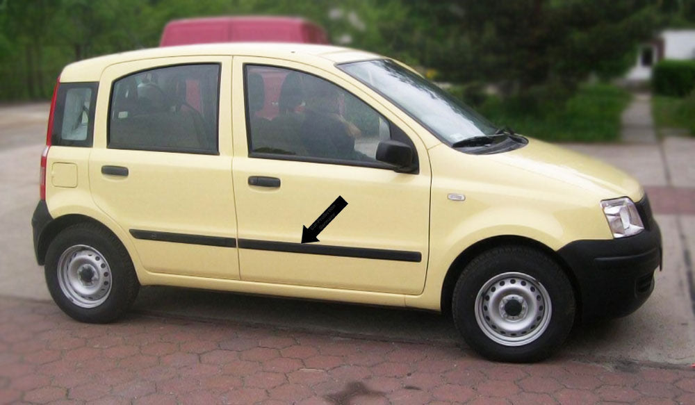 Seitenschutzleisten schwarz für Fiat Panda II Typ 169 2. Gen. 09.2003-12.2012 F4 b