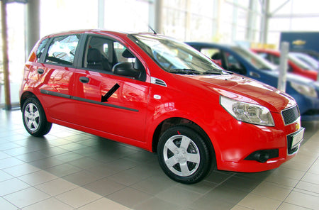 Seitenschutzleisten schwarz für Chevrolet Aveo T200 T250 Schrägheck 2004-2011 F5 b