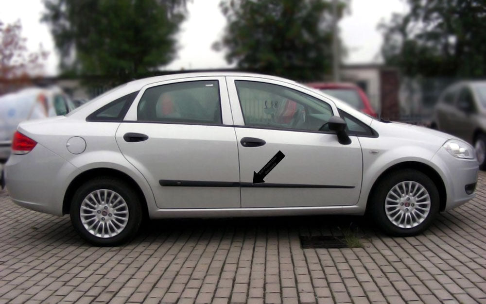 Seitenschutzleisten schwarz für Fiat Linea Limousine Baujahre 06.2007-2011 F5 b