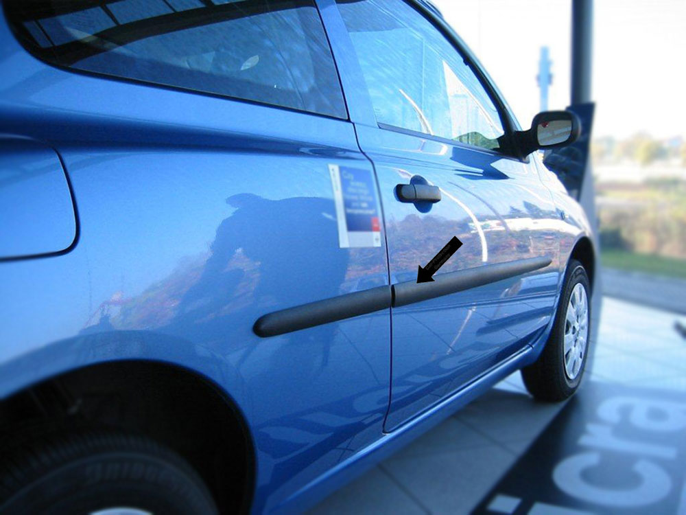 Seitenschutzleisten schwarz für Nissan Micra III K12 Schrägh. 3-Tür 2003-2010 F6 b