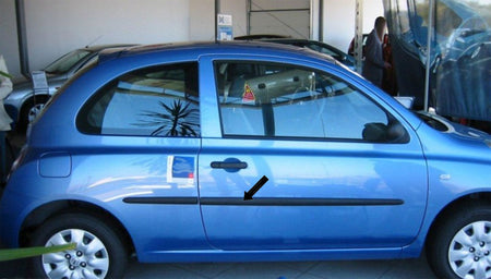 Seitenschutzleisten schwarz für Nissan Micra III K12 Schrägh. 3-Tür 2003-2010 F6 d