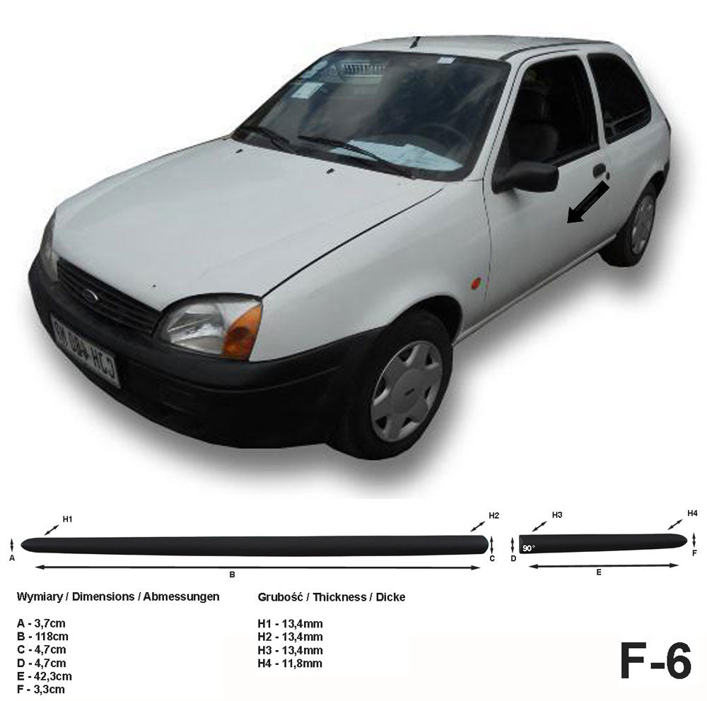 Seitenschutzleisten schwarz für Ford Fiesta ’99 IV als 3-Türer Bj. 1999-2002 F3 a