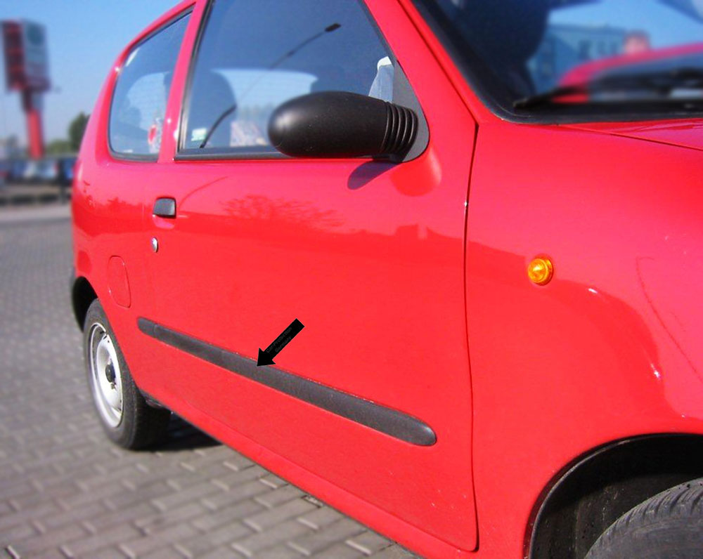 Seitenschutzleisten schwarz für Fiat Seicento Schrägheck 01.1998-01.2010 F9 b