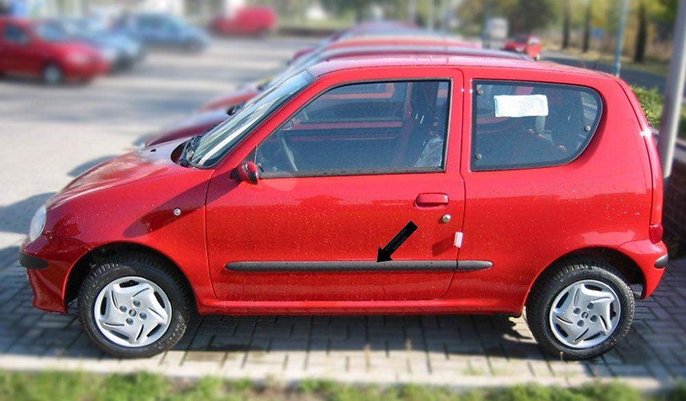 Seitenschutzleisten schwarz für Fiat Seicento Schrägheck 01.1998-01.2010 F9 d