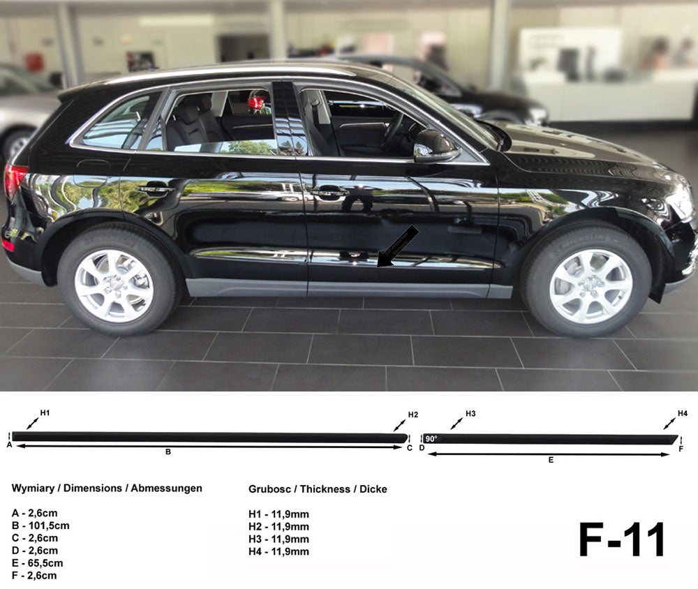 Seitenschutzleisten schwarz für Audi Q5 SUV Typ 8R ab Baujahr 11.2008- F11 a