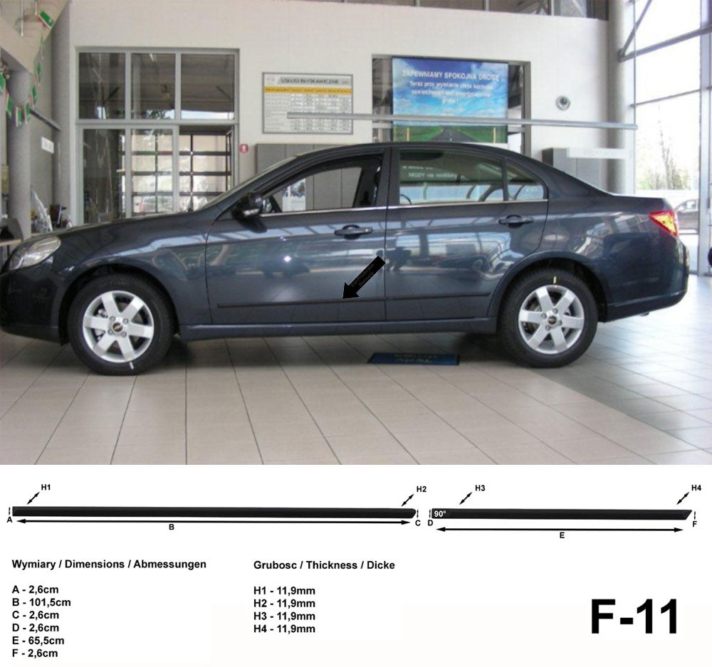 Seitenschutzleisten schwarz für Chevrolet Epica Limousine 01.2005-12.2011 F11 a