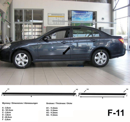 Seitenschutzleisten schwarz für Chevrolet Epica Limousine 01.2005-12.2011 F11 a