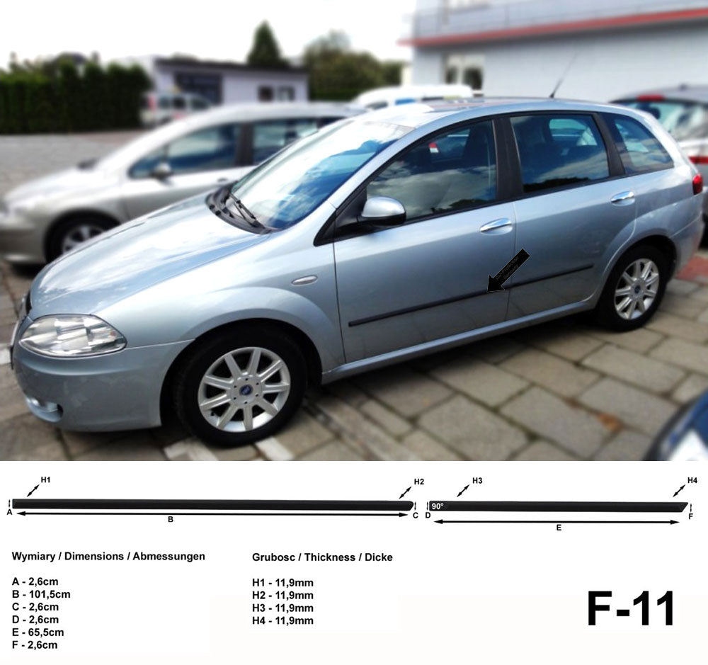 Seitenschutzleisten schwarz für Fiat Croma Typ 194 Kombi 06.2005-12.2011 F11 a