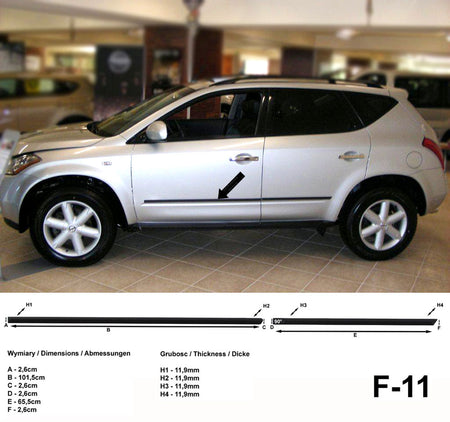 Seitenschutzleisten schwarz für Nissan Murano SUV Kombi bis facelift 01.2010 F11 a