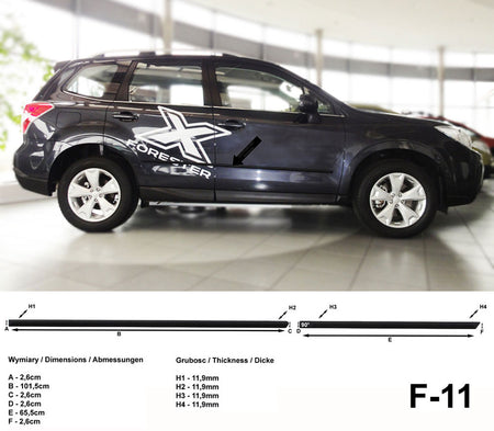 Seitenschutzleisten schwarz für Subaru Forester IV Typ SJ SUV ab 03.2013- F11 a