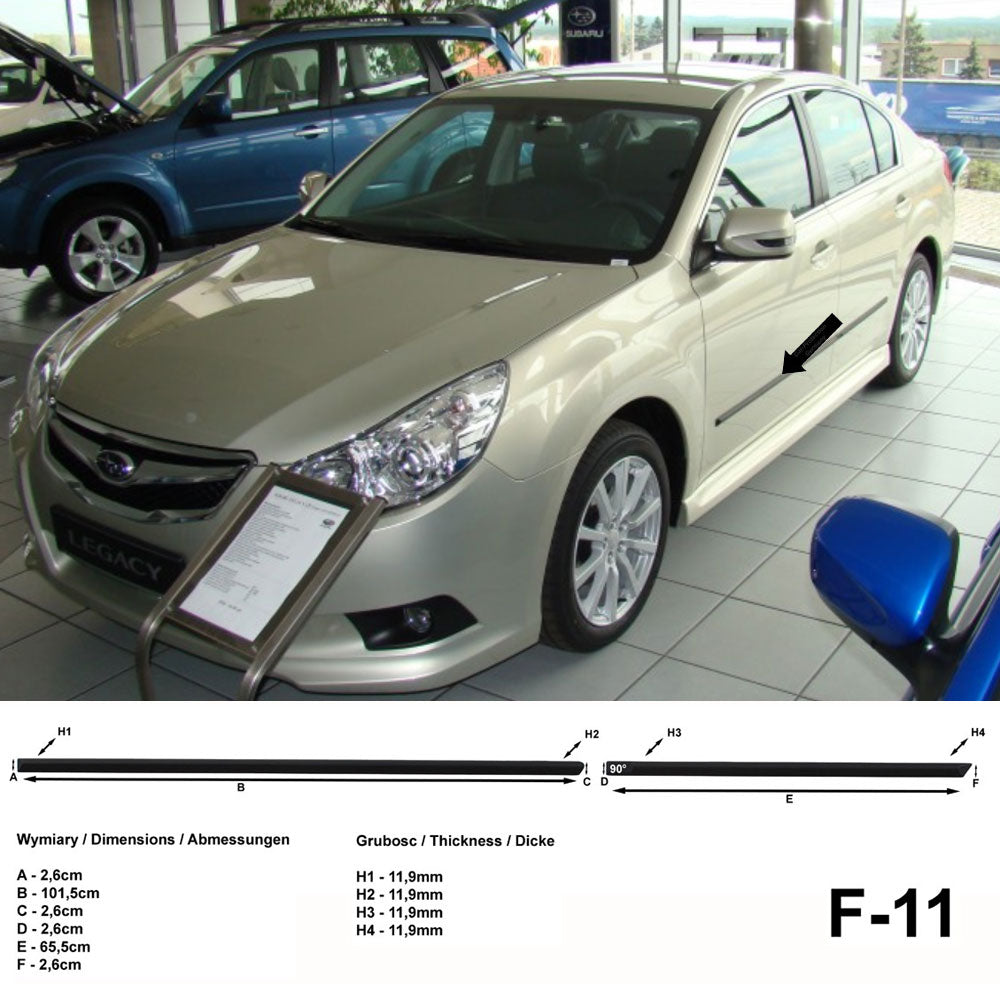 Seitenschutzleisten schwarz für Subaru Legacy V Limousine und Kombi ab 2009- F11 a