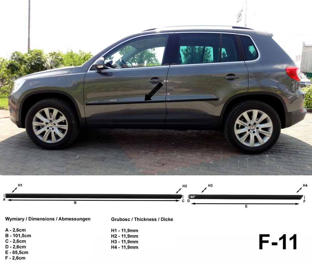 Seitenschutzleisten schwarz für Volkswagen VW Tiguan ab facelift 07.2011- F11 a