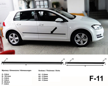Seitenschutzleisten schwarz für Volkswagen VW Golf VII Schrägheck ab 8.2012- F11 a