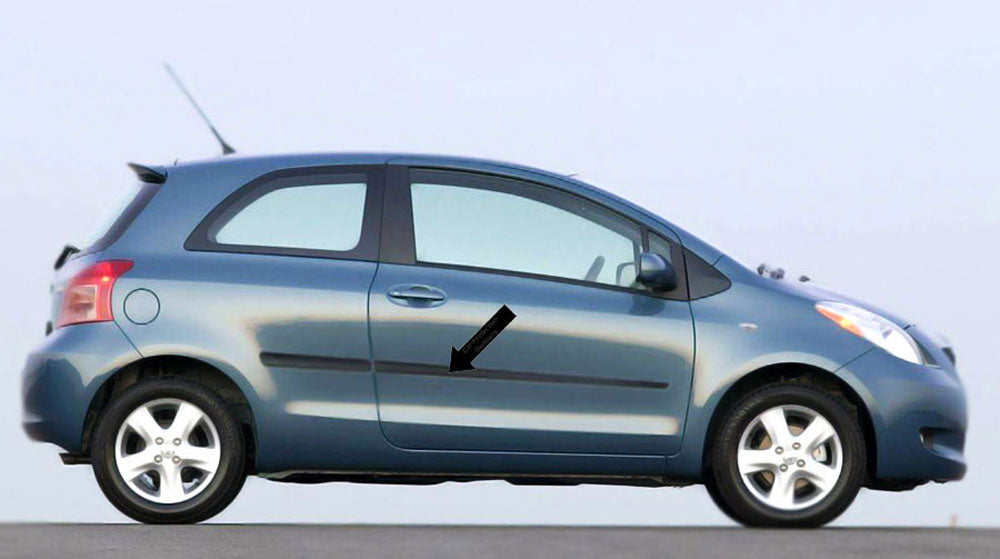 Seitenschutzleisten schwarz für Toyota Yaris II Schrägheck 3-Türer 2005-2011 F13 b