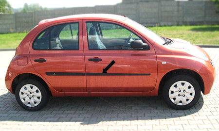 Seitenschutzleisten schwarz für Nissan Micra III K12 Schrägh 5-Tür 2003-2010 F14 b