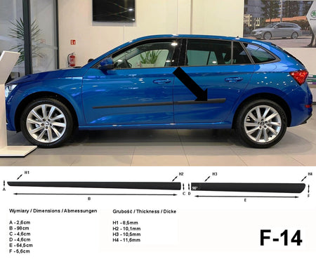 Seitenschutzleisten schwarz für Skoda Scala ab Baujahr 05.2019- F14a