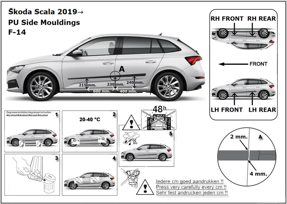 Seitenschutzleisten schwarz für Skoda Scala ab Baujahr 05.2019- F14e