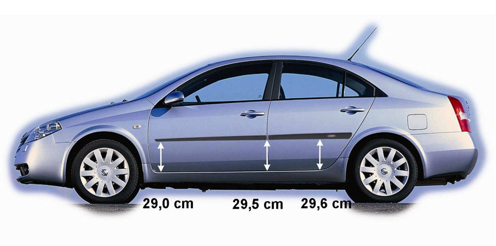 Seitenschutzleisten schwarz für Nissan Primera P12 Schrägheck & Limo 2002-08 F15 d