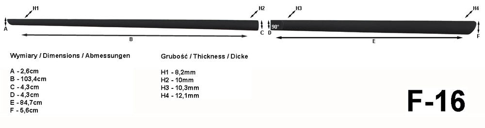 Seitenschutzleisten schwarz für Toyota Corolla Verso Bauj. 04.2004-03.2009 F16 c
