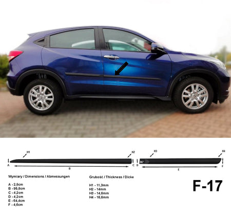Seitenschutzleisten schwarz für Honda HR-V II 2. Generation SUV ab 2015- F17 a