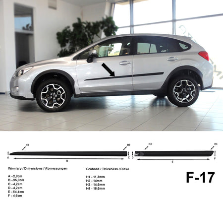 Seitenschutzleisten schwarz für Subaru XV SUV Kombi ab Baujahr 03.2012- F17 a