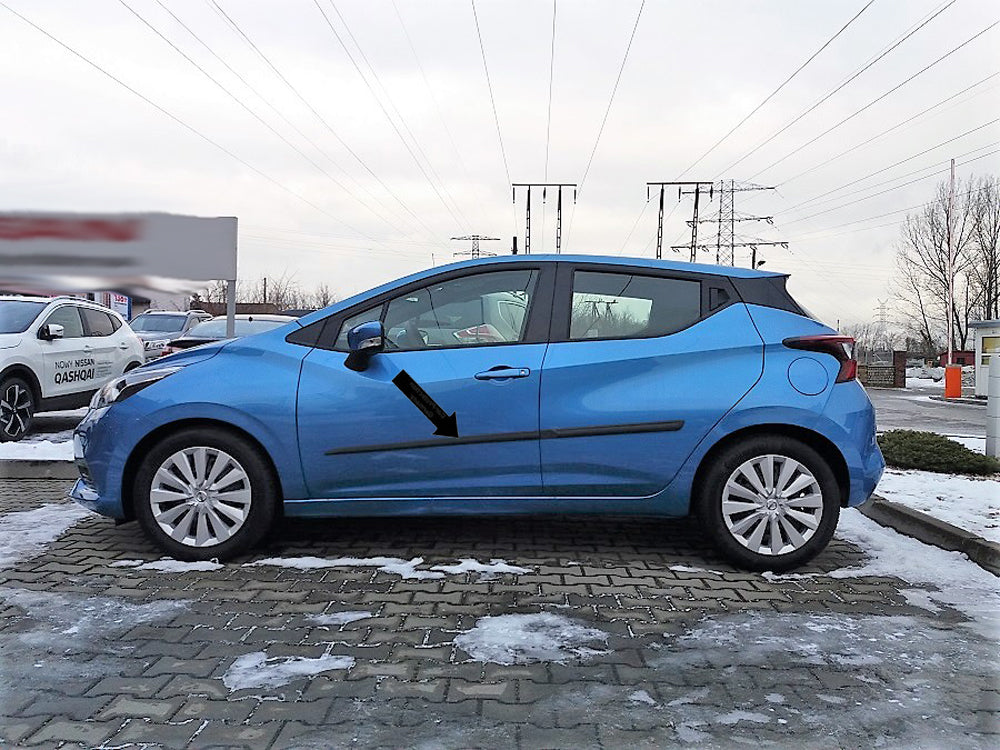 Seitenschutzleisten schwarz für Nissan Micra V K14 Schrägheck 5-Tür 12.2016- F17 d