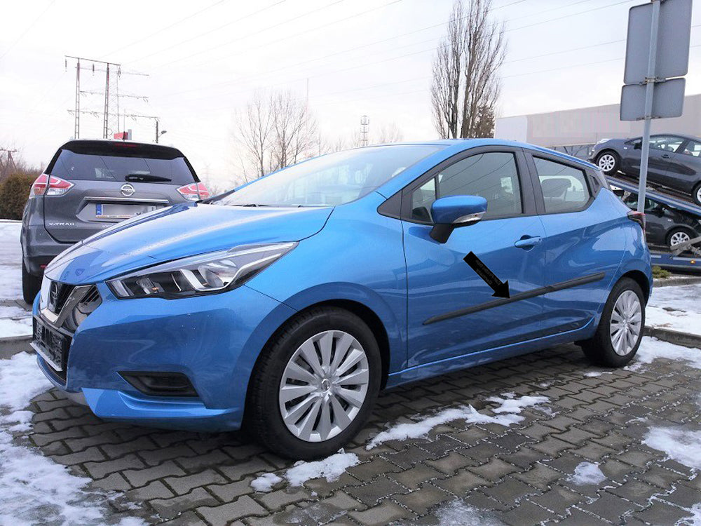 Seitenschutzleisten schwarz für Nissan Micra V K14 Schrägheck 5-Tür 12.2016- F17 e