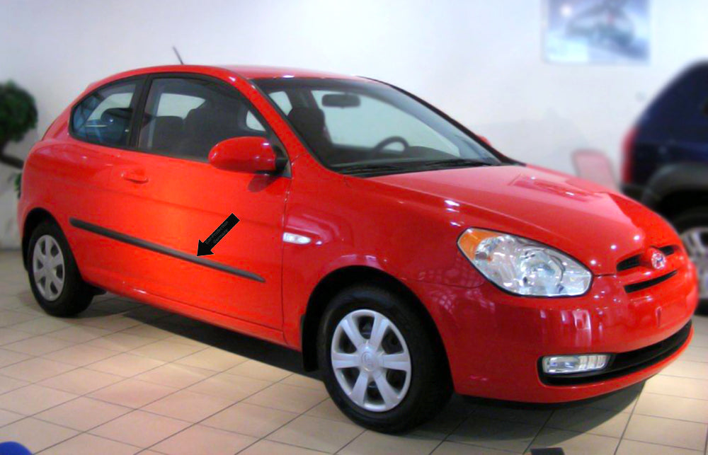 Seitenschutzleisten schwarz für Hyundai Accent III MC Schrägh. 3-Tür 2005-10 F18 b