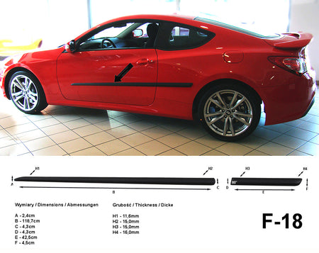 Seitenschutzleisten schwarz für Hyundai Genesis Coupé Coupe ab Baujahr 2008- F18 a