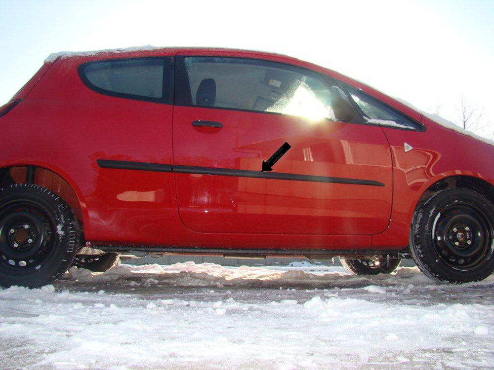 Seitenschutzleisten schwarz für Mitsubishi Colt VII 3-Türer facelift 2008-12 F18 b