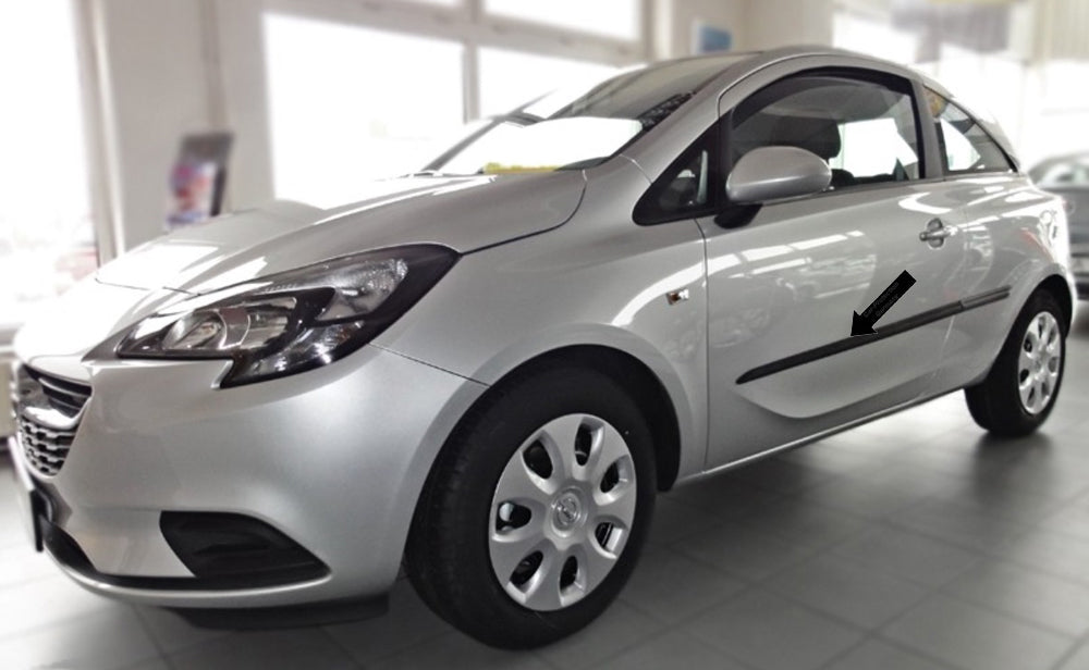 Seitenschutzleisten schwarz für Opel Corsa E Schrägheck 3-Türer ab 09.2014- F18 b