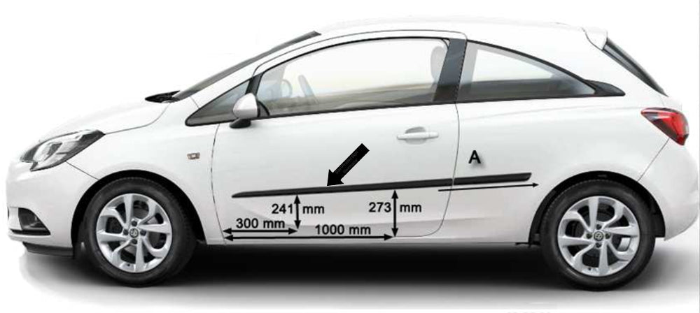 Seitenschutzleisten schwarz für Opel Corsa E Schrägheck 3-Türer ab 09.2014- F18 e