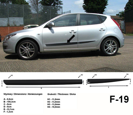 Seitenschutzleisten schwarz für Hyundai i30 I Schrägheck 5-Türer 2007-2011 F19 a