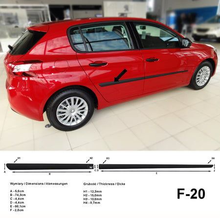 Seitenschutzleisten schwarz für Peugeot 308 & SW II Schrägheck & Kombi 2013- F20 a