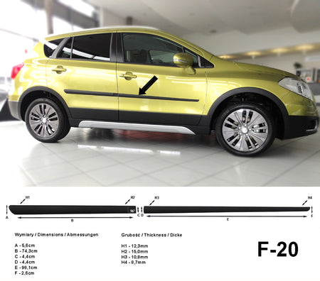 Seitenschutzleisten schwarz für Suzuki SX4 II S-Cross Kombi ab 08.2013- F20 a