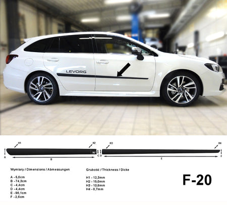 Seitenschutzleisten schwarz für Subaru Levorg Kombi ab Baujahr 03.2015- F20 a