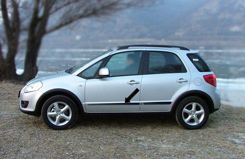 Seitenschutzleisten schwarz für Suzuki SX4 I Limo & Kombi vor Mopf 2006-2009 F21 b